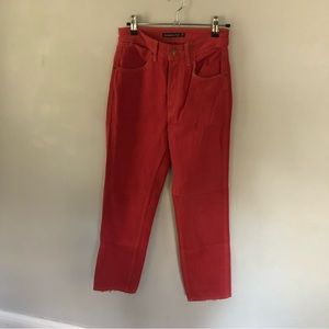 red Abercrombie & fitch mom jeans size 24 / 0